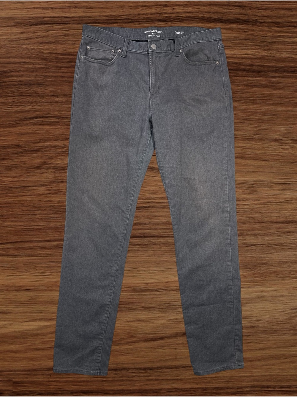 Banana Republic Travel Jeans Dark Gray Slim Fit Size 36/34